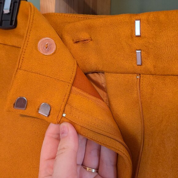 Ann Taylor Faux Suede Wide Leg Cropped Pants - Picture 6 of 7